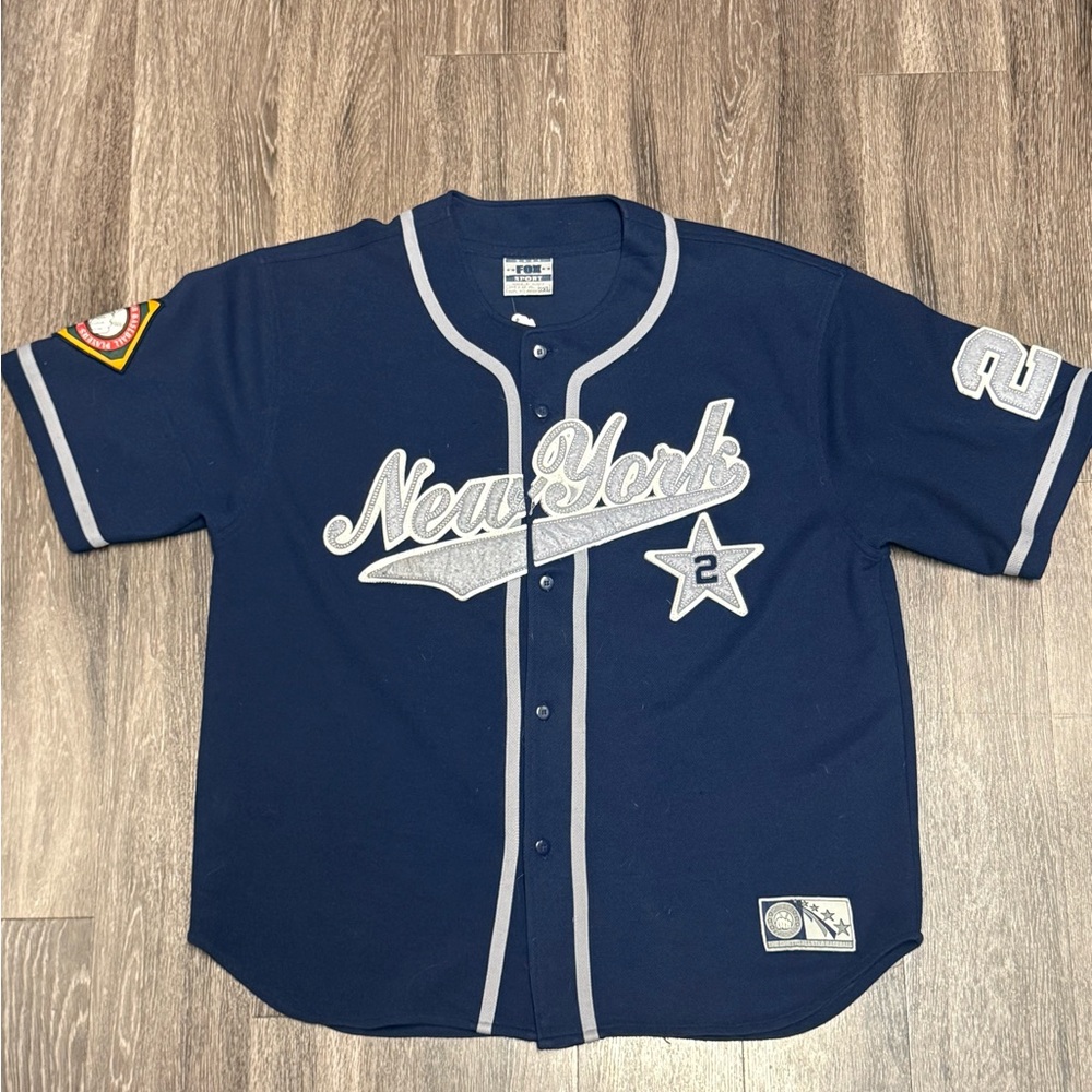 Vintage The Ghetto Allstar League Navy & White New York Yankees Jersey.